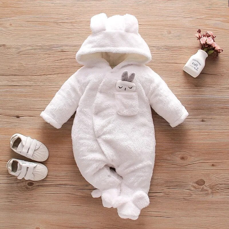 Barboteuse en coton à capuche pour bébé | BABYRABBIT