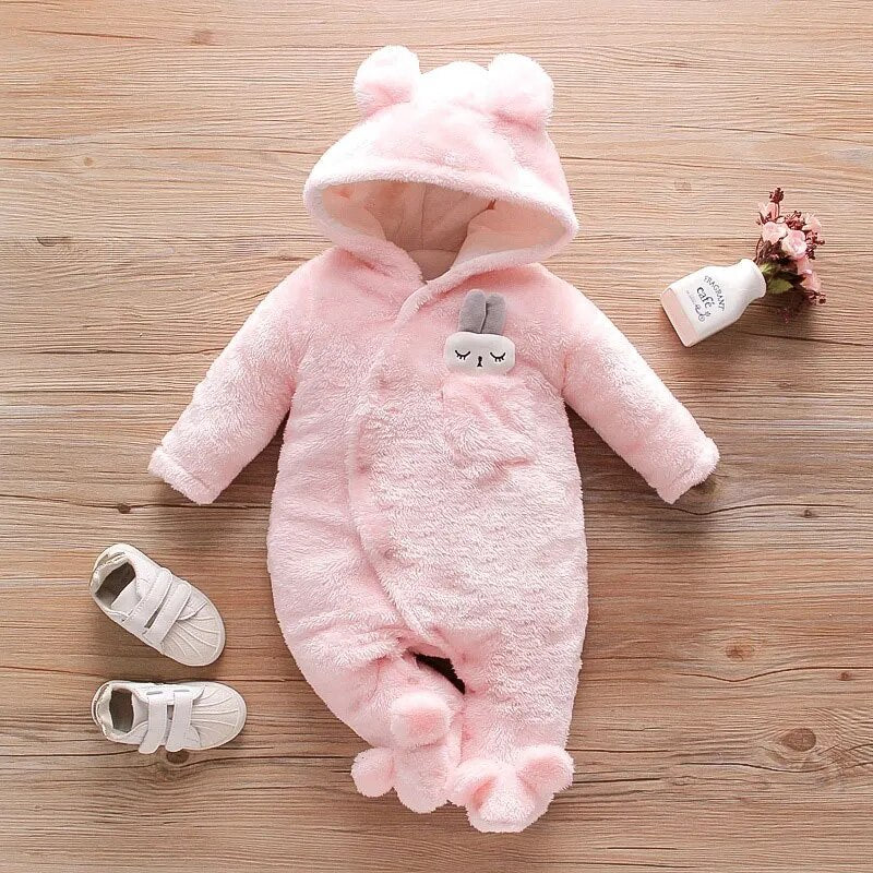 Barboteuse en coton à capuche pour bébé | BABYRABBIT