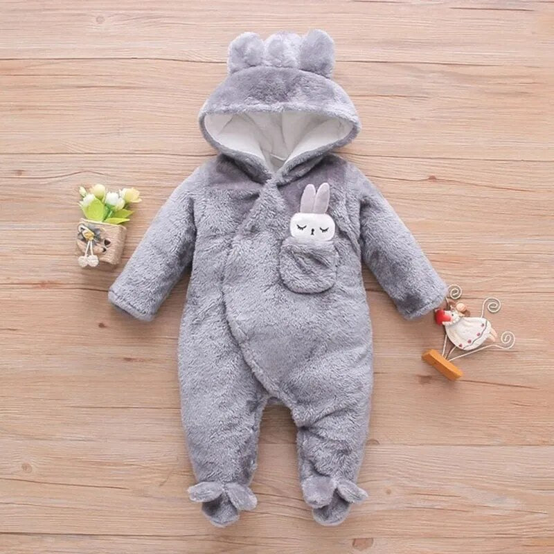 Barboteuse en coton à capuche pour bébé | BABYRABBIT